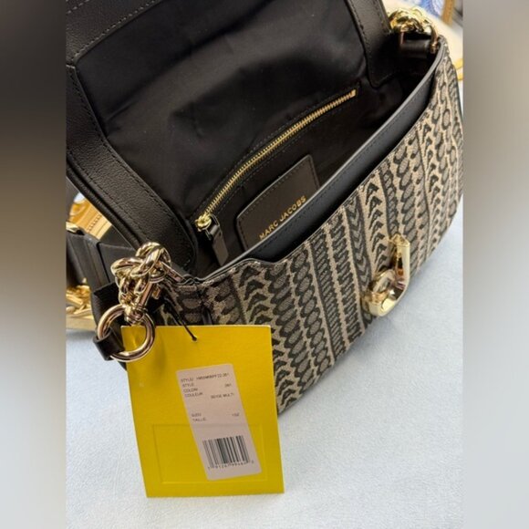 🆕 MARC JACOBS 🧿 NWT The Monogram J Marc Chain Satchel Shoulder Bag, Navy - Picture 11 of 15